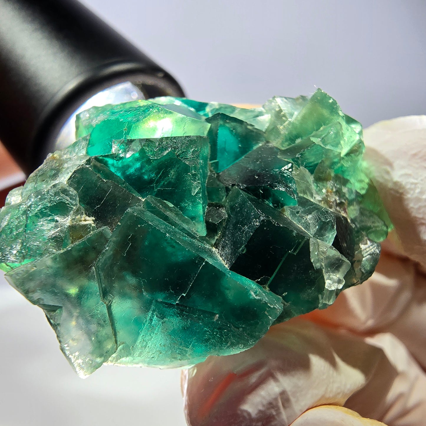 Spécimen de cube de fluorite fantôme transparente, vert Okorusu, Namibie 44 x 34 x 21 mm 