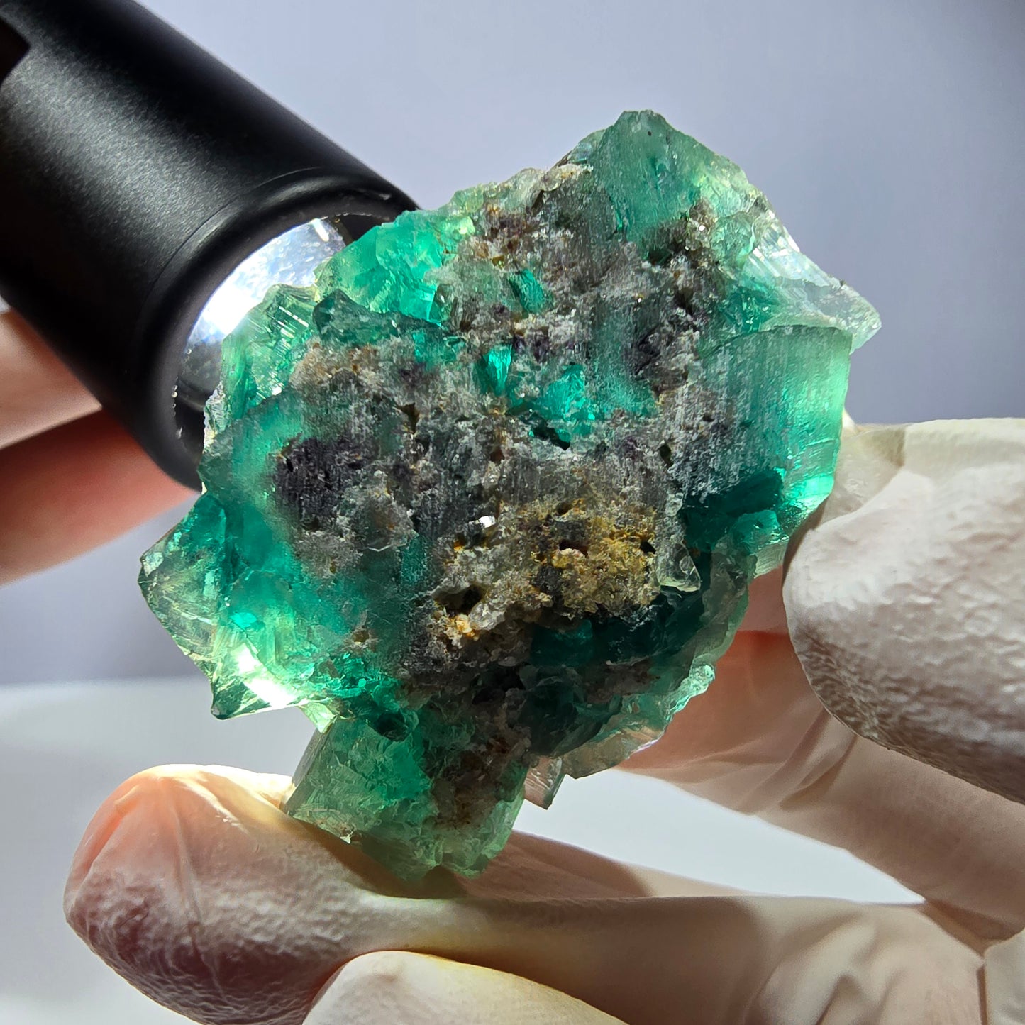 Spécimen de cube de fluorite fantôme transparente, vert Okorusu, Namibie 44 x 34 x 21 mm 
