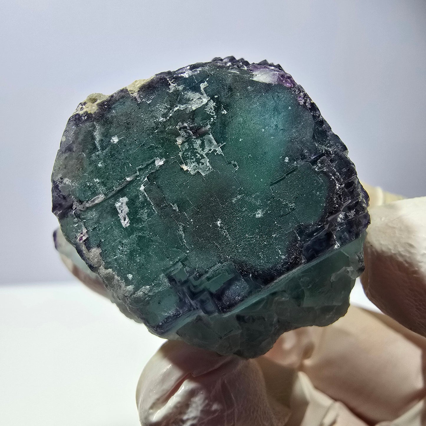 Spécimen de cube de fluorite fantôme, parqueté, zonal Okorusu, Namibie 44*41*25 mm 
