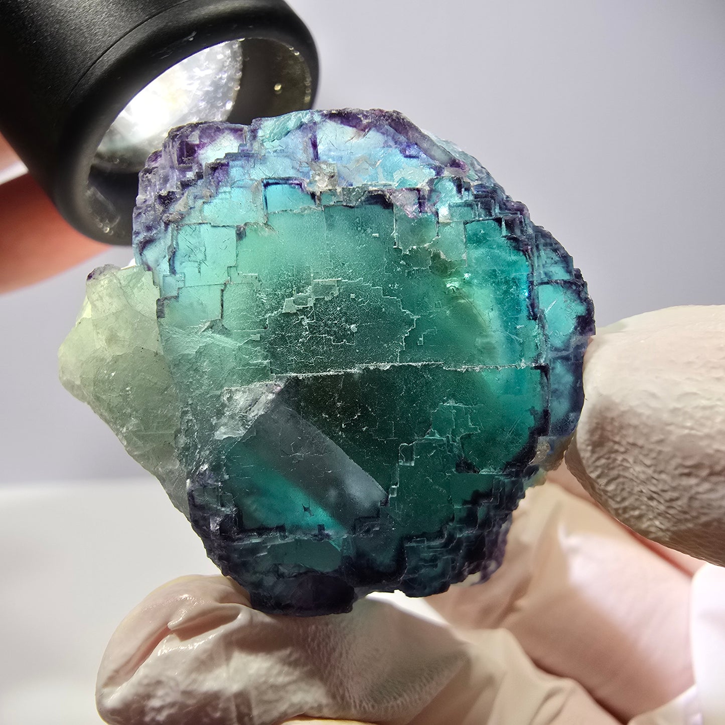 Spécimen de cube de fluorite fantôme, parqueté, zonal Okorusu, Namibie 44*41*25 mm 