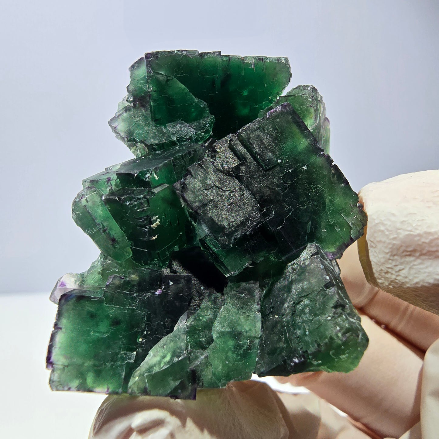 Spécimen de cube de fluorite fantôme, parqueté, zonal Okorusu, Namibie 51*38*29mm 
