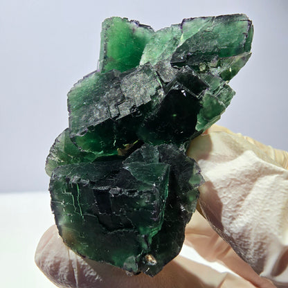 Spécimen de cube de fluorite fantôme, parqueté, zonal Okorusu, Namibie 51*38*29mm 