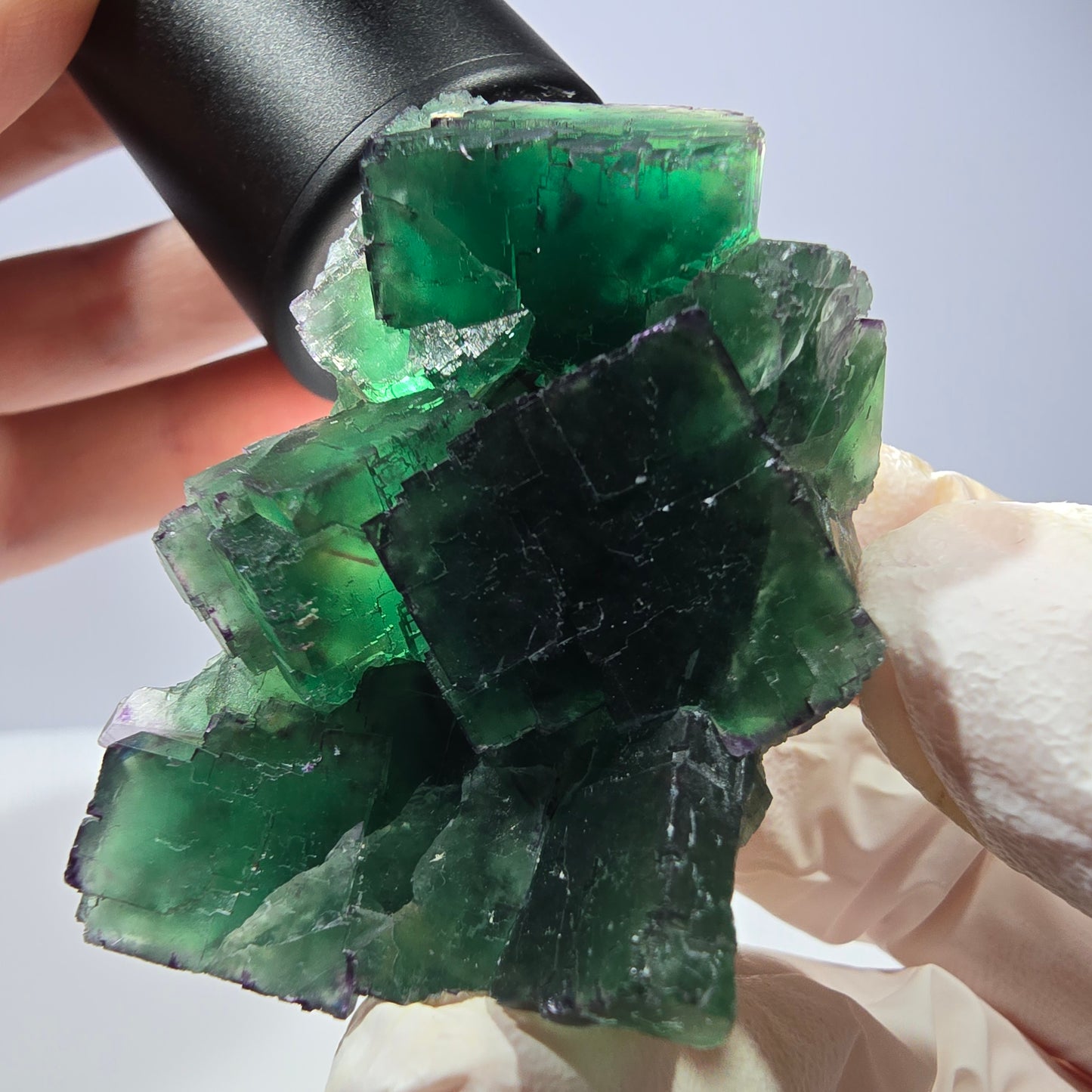 Spécimen de cube de fluorite fantôme, parqueté, zonal Okorusu, Namibie 51*38*29mm 