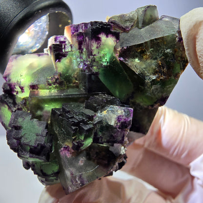 Spécimen de cube de fluorite fantôme, parqueté, zonal Okorusu, Namibie 54 x 39 x 38 mm 