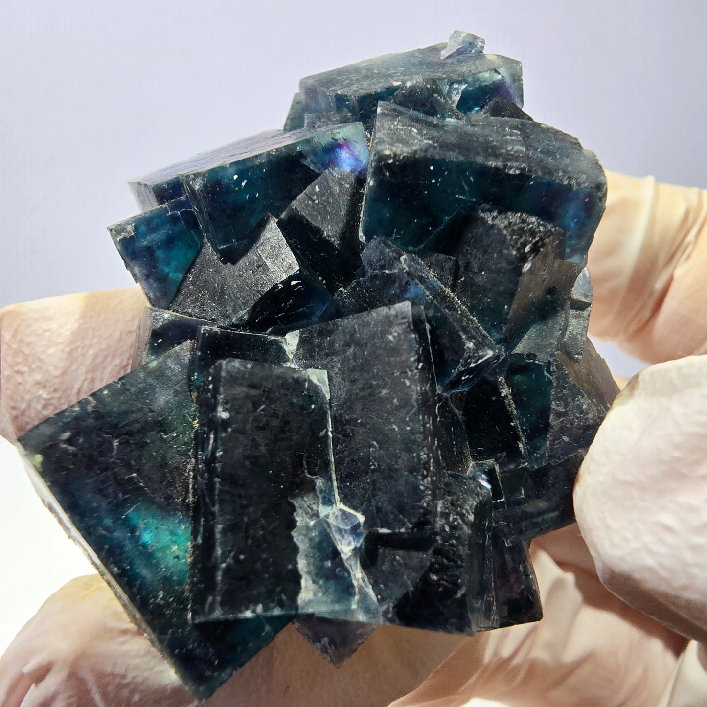 Rare spécimen de cube de fluorite fantôme, poche papillon, Okorusu, Namibie, 51 x 39 x 24 mm