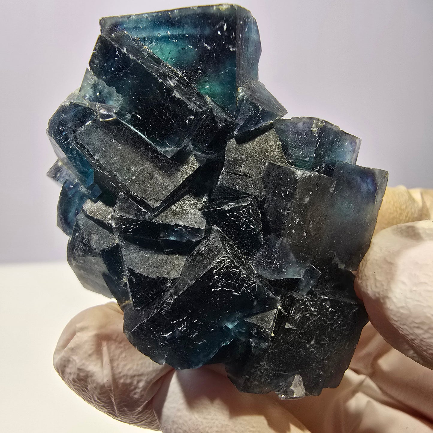 Rare spécimen de cube de fluorite fantôme, poche papillon, Okorusu, Namibie, 51 x 39 x 24 mm