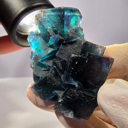 Rare spécimen de cube de fluorite fantôme, poche papillon, Okorusu, Namibie, 51 x 39 x 24 mm