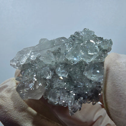 Amas de quartz rare en forme d'étoile de calcite UV, mine Streep, Gobobo, Namibie, 47 x 38 x 21 mm 