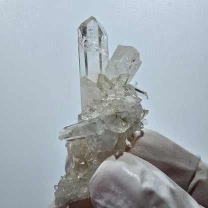 Spécimen de quartz transparent à double terminaison Streep Mine, Goboboseb, Namibie 45*22*25 mm 