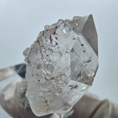 Harlequin Quartz with Analcime Point Streep Mine, Goboboseb, Namibia 31*19*17mm 