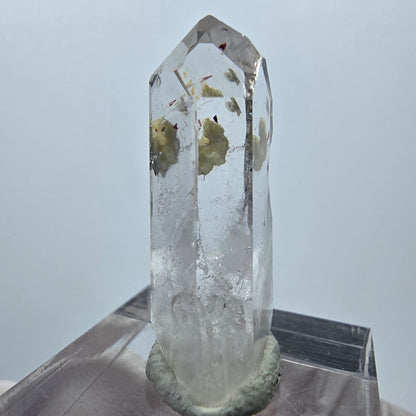 Quartz Harlequin avec préhnite Point Streep Mine, Goboboseb, Namibie 32 x 14 x 11 mm 