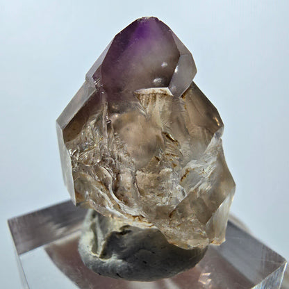 Pointe de sceptre en améthyste fantôme de Goboboseb, Namibie, 30 x 24 x 19 mm 