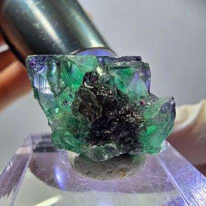 Rare Fluorite Cube Specimen, green purple Okorusu, Namibia 21*16*15mm 