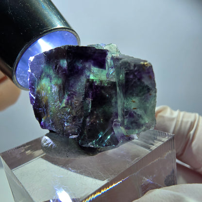 Rare Fluorite Cube Specimen, green purple Okorusu, Namibia 33*20*13mm 