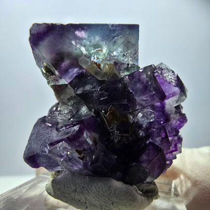 Spécimen rare de cube de fluorite, vert violet, Okorusu, Namibie, 35 x 27 x 20 mm 