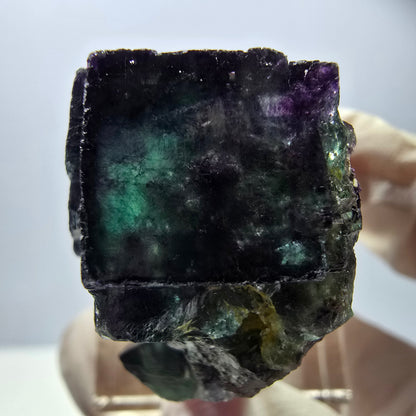 Spécimen rare de cube de fluorite, vert violet, Okorusu, Namibie, 29 x 25 x 21 mm 