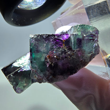 Seltene Fluorit Würfel Stufe, grün lila Okorusu, Namibia 42*30*16mm