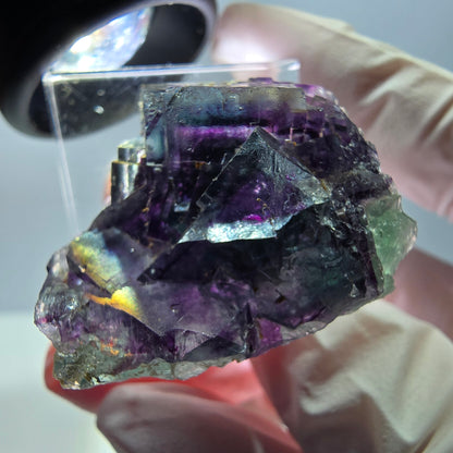 Seltene Fluorit Würfel Stufe, grün lila Okorusu, Namibia 31*27*19mm