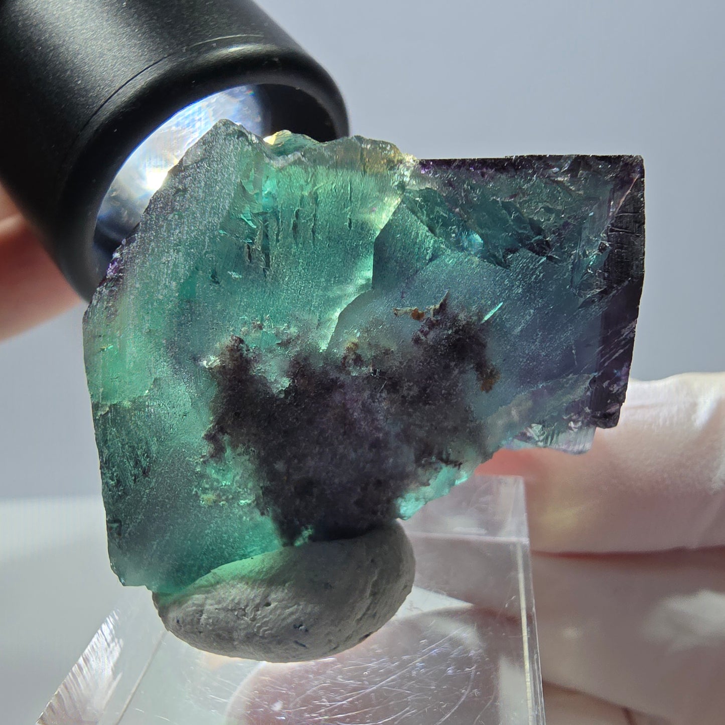 Seltene Fluorit Würfel Stufe, grün lila Okorusu, Namibia 41*32*26mm