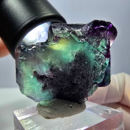 Seltene Fluorit Würfel Stufe, grün lila Okorusu, Namibia 29*28*27mm