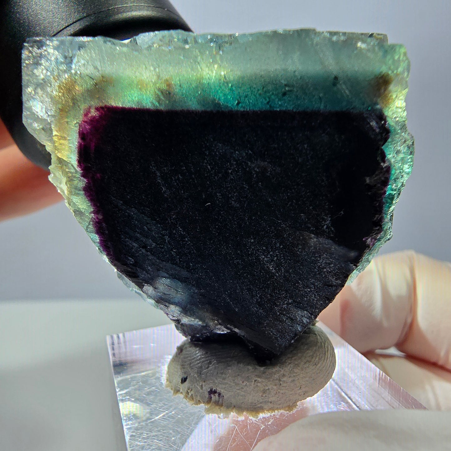 Seltene Fluorit Würfel Stufe, grün lila Okorusu, Namibia 37*34*21mm