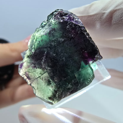 Seltene Fluorit Würfel Stufe, grün lila Okorusu, Namibia 24*23*22mm