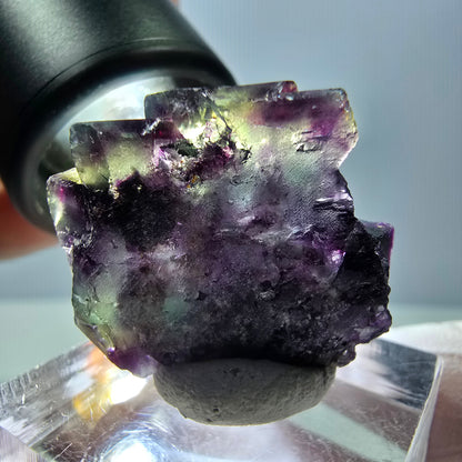 Seltene Fluorit Würfel Stufe, grün lila Okorusu, Namibia 26*24*19mm
