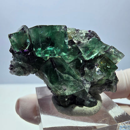 Seltene Fluorit Würfel Stufe, grün lila Okorusu, Namibia 44*35*18mm