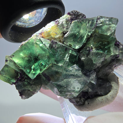 Seltene Fluorit Würfel Stufe, grün lila Okorusu, Namibia 44*35*18mm
