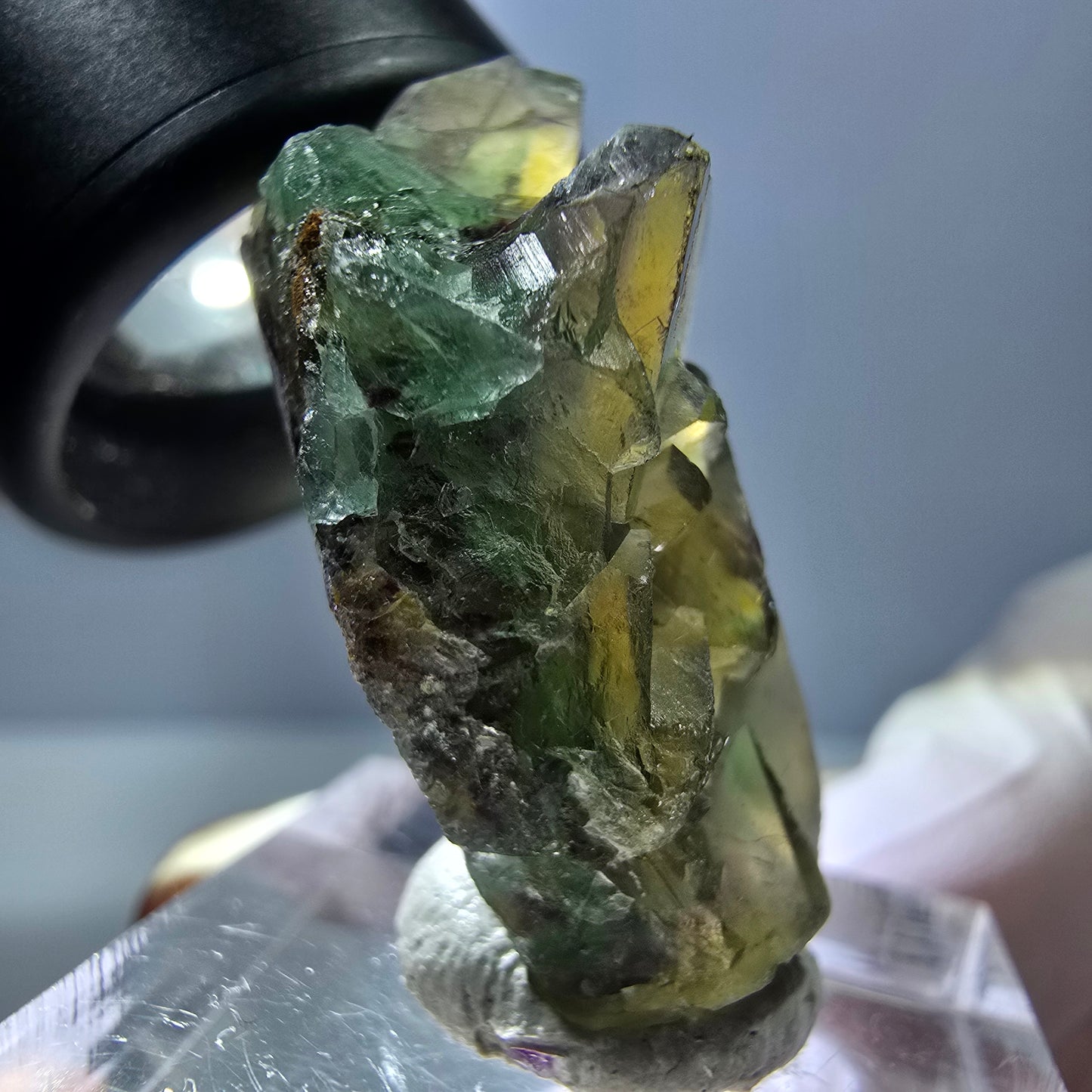 Phantom Fluorit Würfel Stufe, grün lila Okorusu, Namibia 31*24*11mm