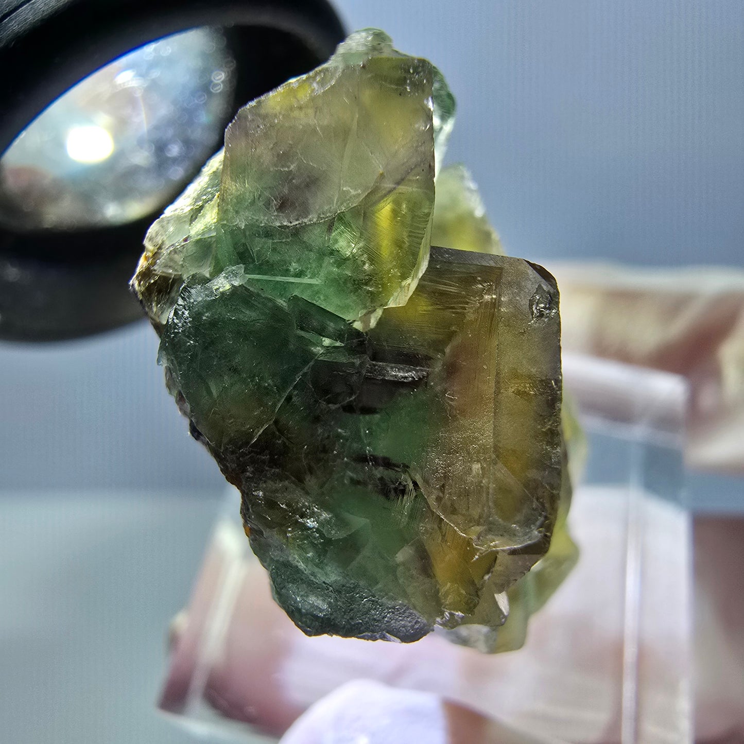 Phantom Fluorit Würfel Stufe, grün lila Okorusu, Namibia 31*24*11mm
