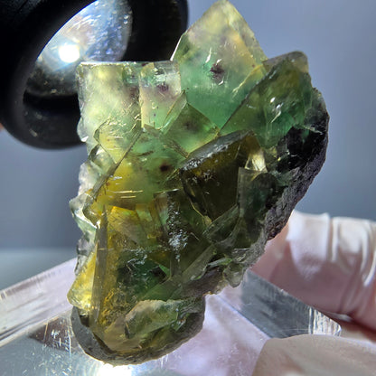 Phantom Fluorit Würfel Stufe, grün lila Okorusu, Namibia 31*24*11mm
