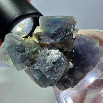 Phantom Fluorit Würfel Stufe, blau lila Okorusu, Namibia 34*29*20mm