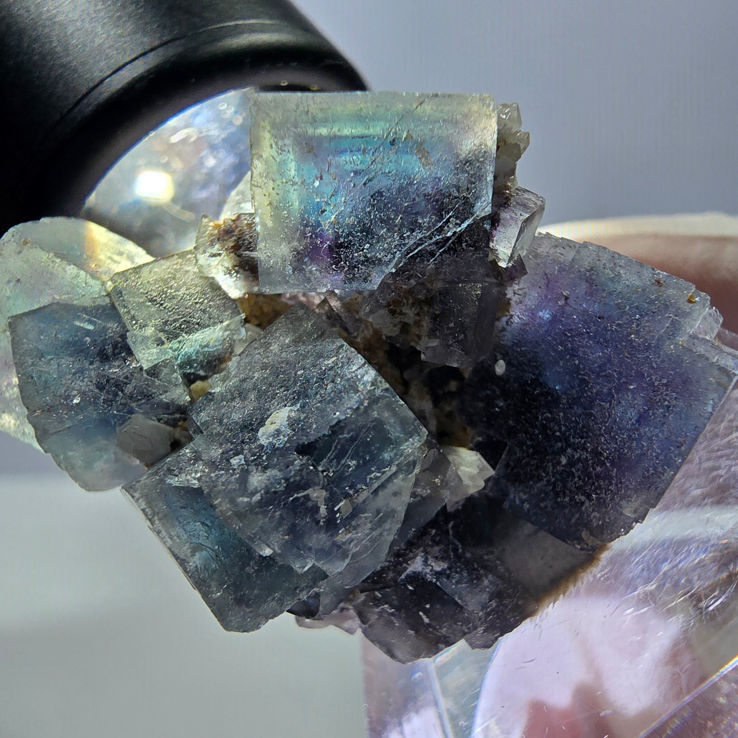 Phantom Fluorit Würfel Stufe, blau lila Okorusu, Namibia 34*29*20mm