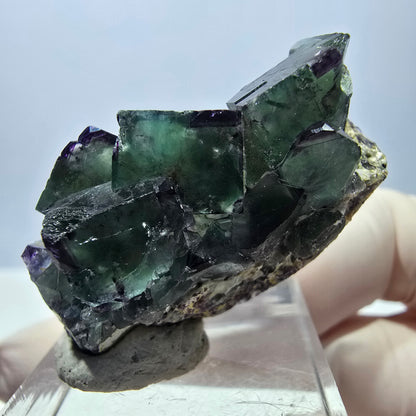 Phantom Fluorit Würfel Stufe, grün lila Okorusu, Namibia 39*18*12mm