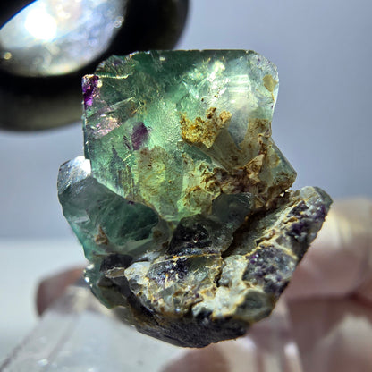 Phantom Fluorit Würfel Stufe, grün lila Okorusu, Namibia 39*18*12mm