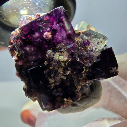 Phantom Fluorit Würfel Stufe, grün lila Okorusu, Namibia 29*26*20mm