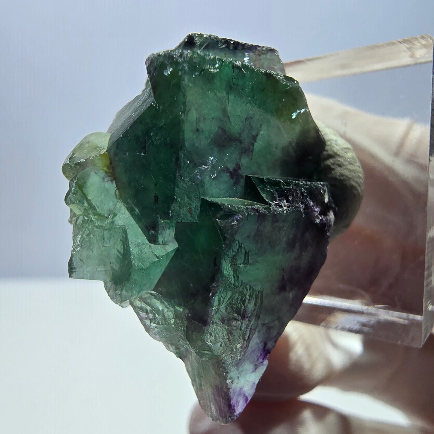 Phantom Fluorit Würfel Stufe, grün lila Okorusu, Namibia 34*25*16mm