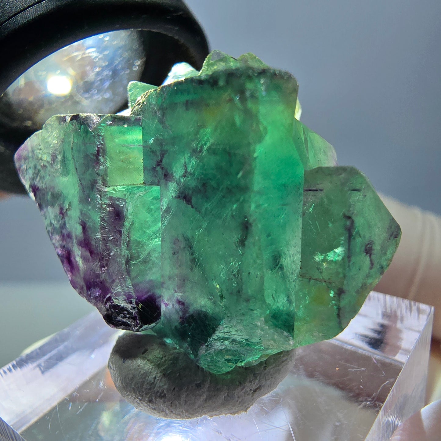 Phantom Fluorit Würfel Stufe, grün lila Okorusu, Namibia 34*25*16mm