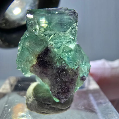 Phantom Fluorit Würfel Stufe, grün lila Okorusu, Namibia 20*16*15mm