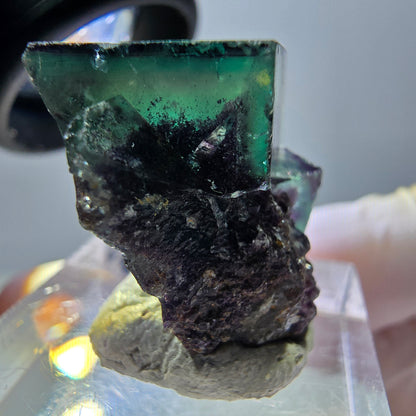 Phantom Fluorit Würfel Stufe, grün lila Okorusu, Namibia 21*21*19mm