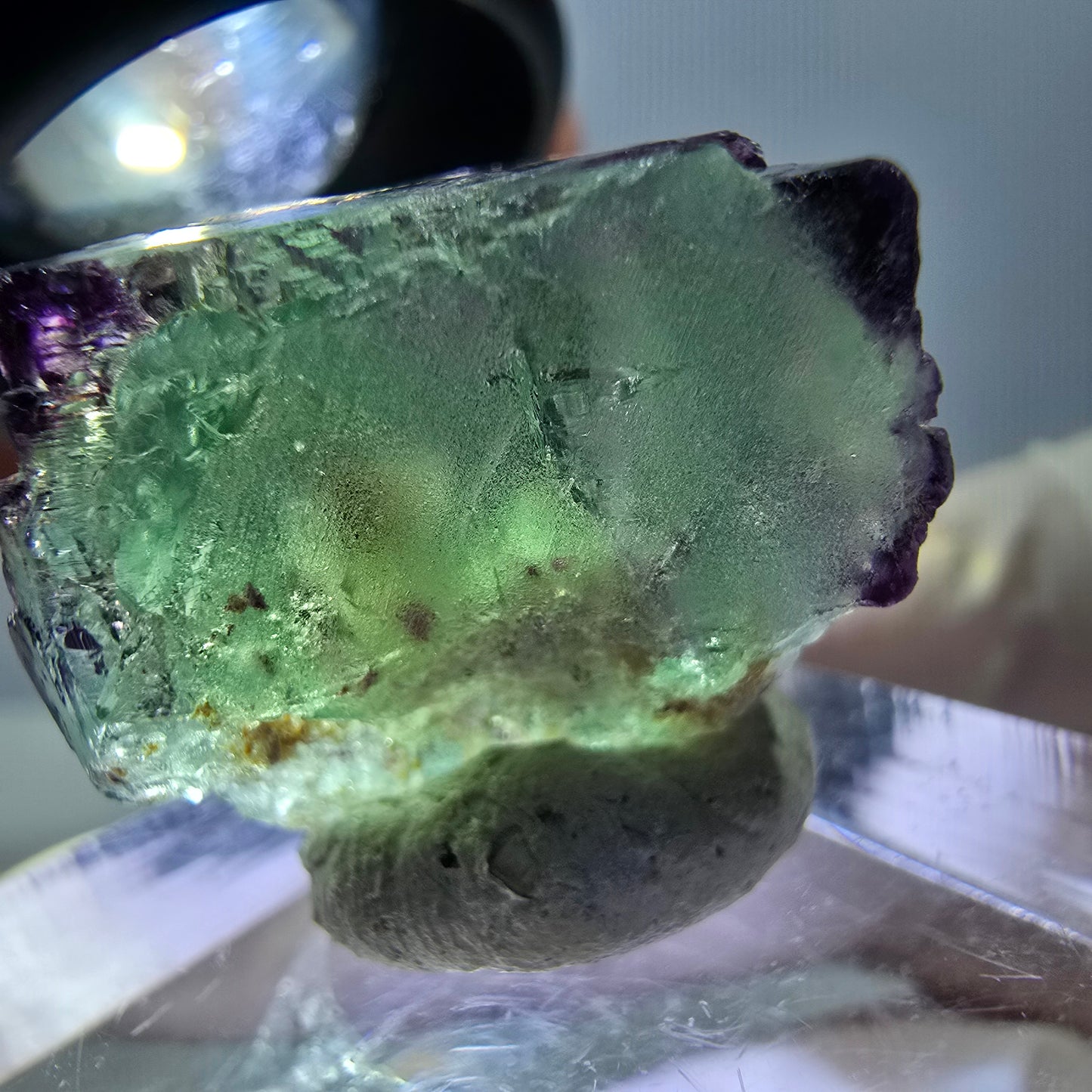Phantom Fluorit Würfel Stufe, parkettiert, zonal Okorusu, Namibia 18*18*18mm