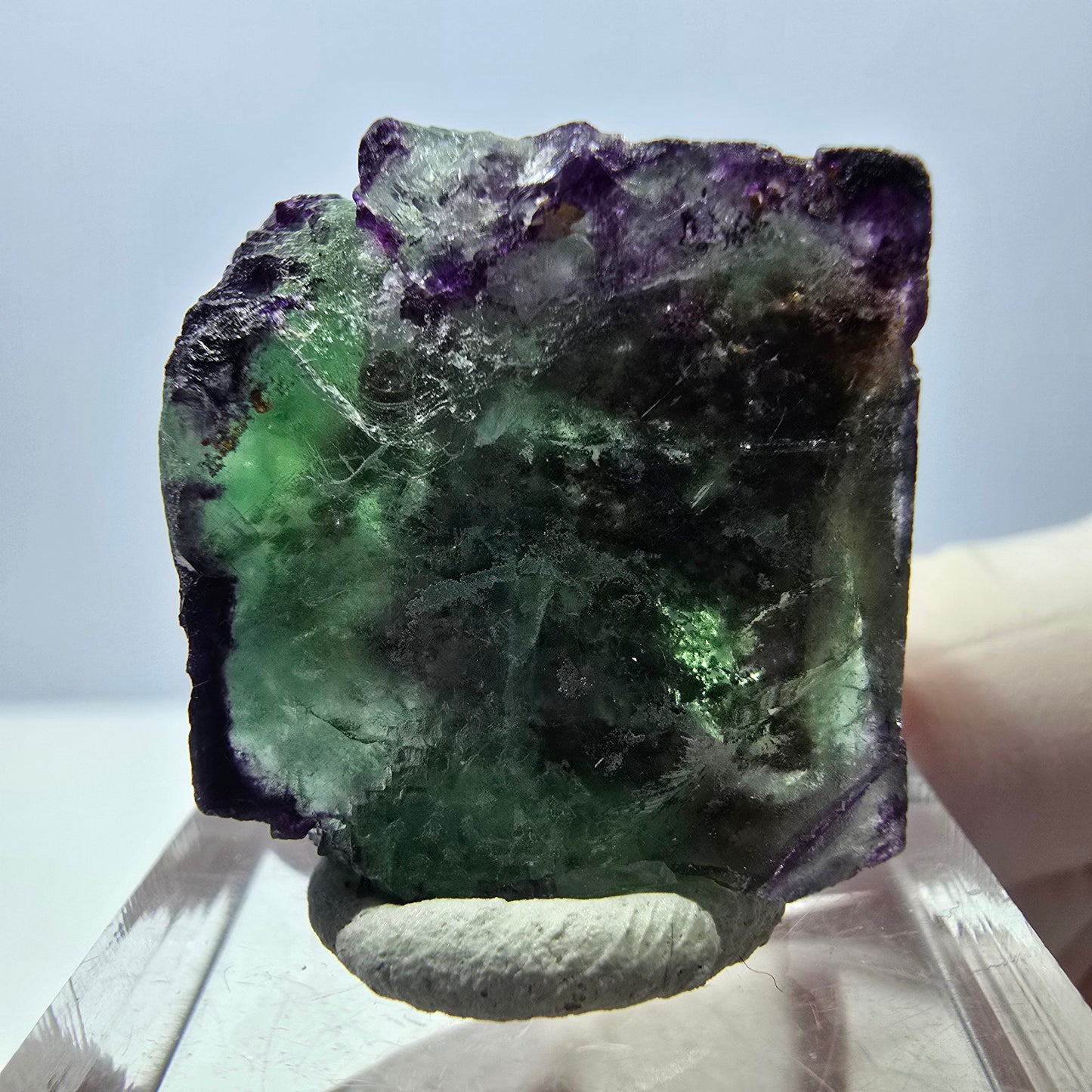 Phantom Fluorit Würfel Stufe, parkettiert, zonal Okorusu, Namibia 24*22*18mm