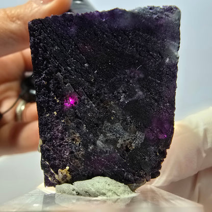 Phantom Fluorit Würfel, Quarz Stufe, lila Okorusu, Namibia 33*27*26mm
