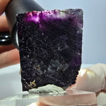 Phantom Fluorit Würfel, Quarz Stufe, lila Okorusu, Namibia 33*27*26mm