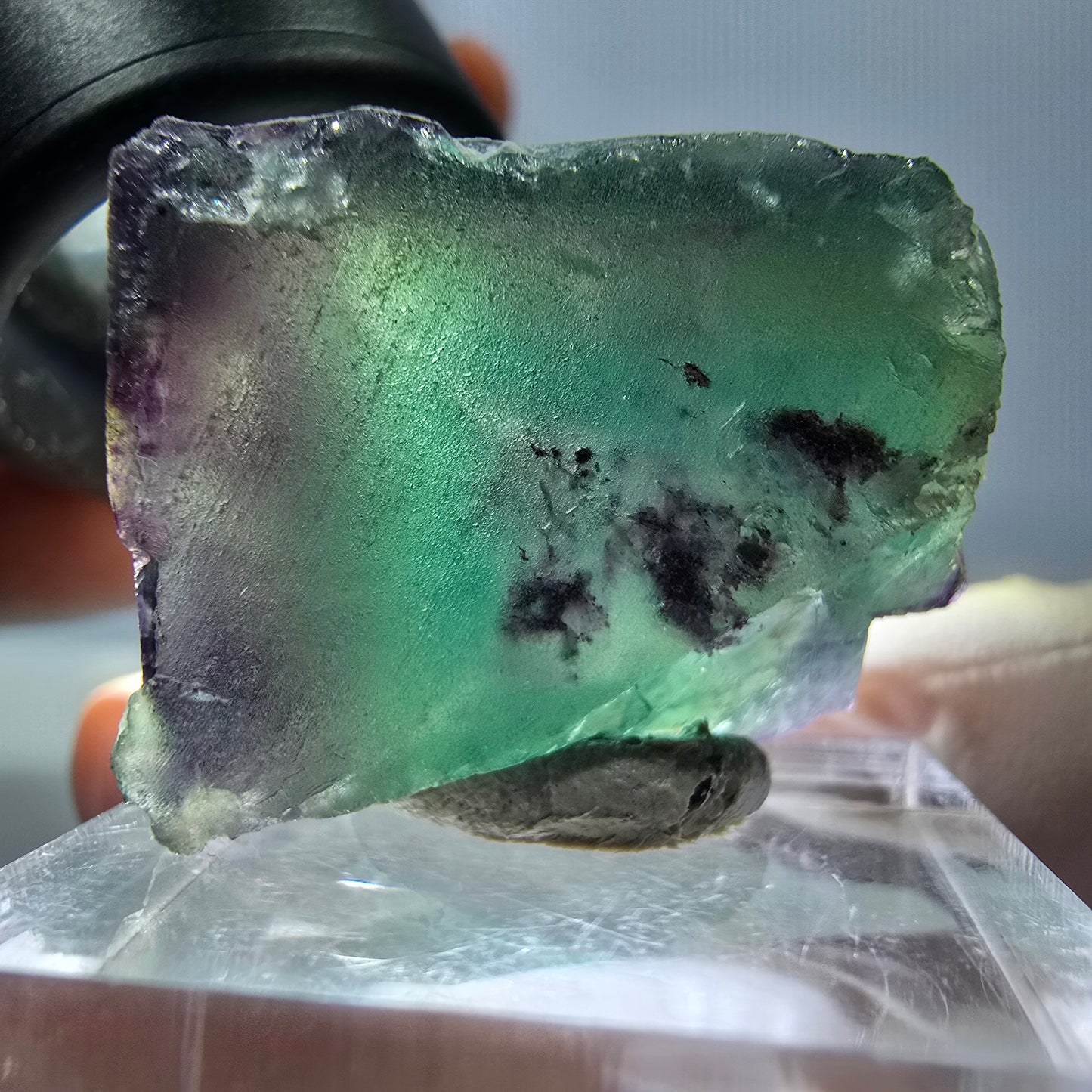 Phantom Fluorit Würfel Stufe, grün lila Okorusu, Namibia 25*21*16mm
