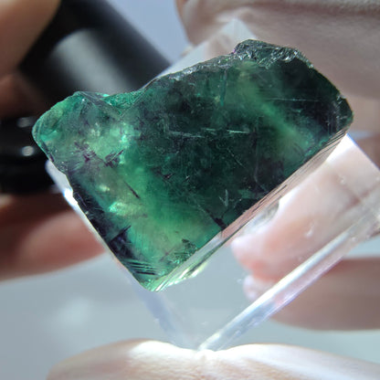 Phantom Fluorit Würfel Stufe, parkettiert grün lila Okorusu, Namibia 18*17*14mm