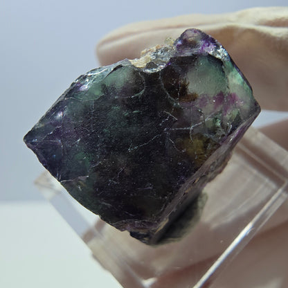 Phantom Fluorit Würfel Stufe, parkettiert grün lila Okorusu, Namibia 20*17*17mm