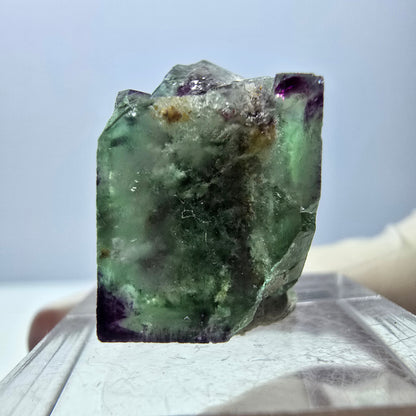 Phantom Fluorit Würfel, Quarz Stufe, grün lila Okorusu, Namibia 22*21*18mm