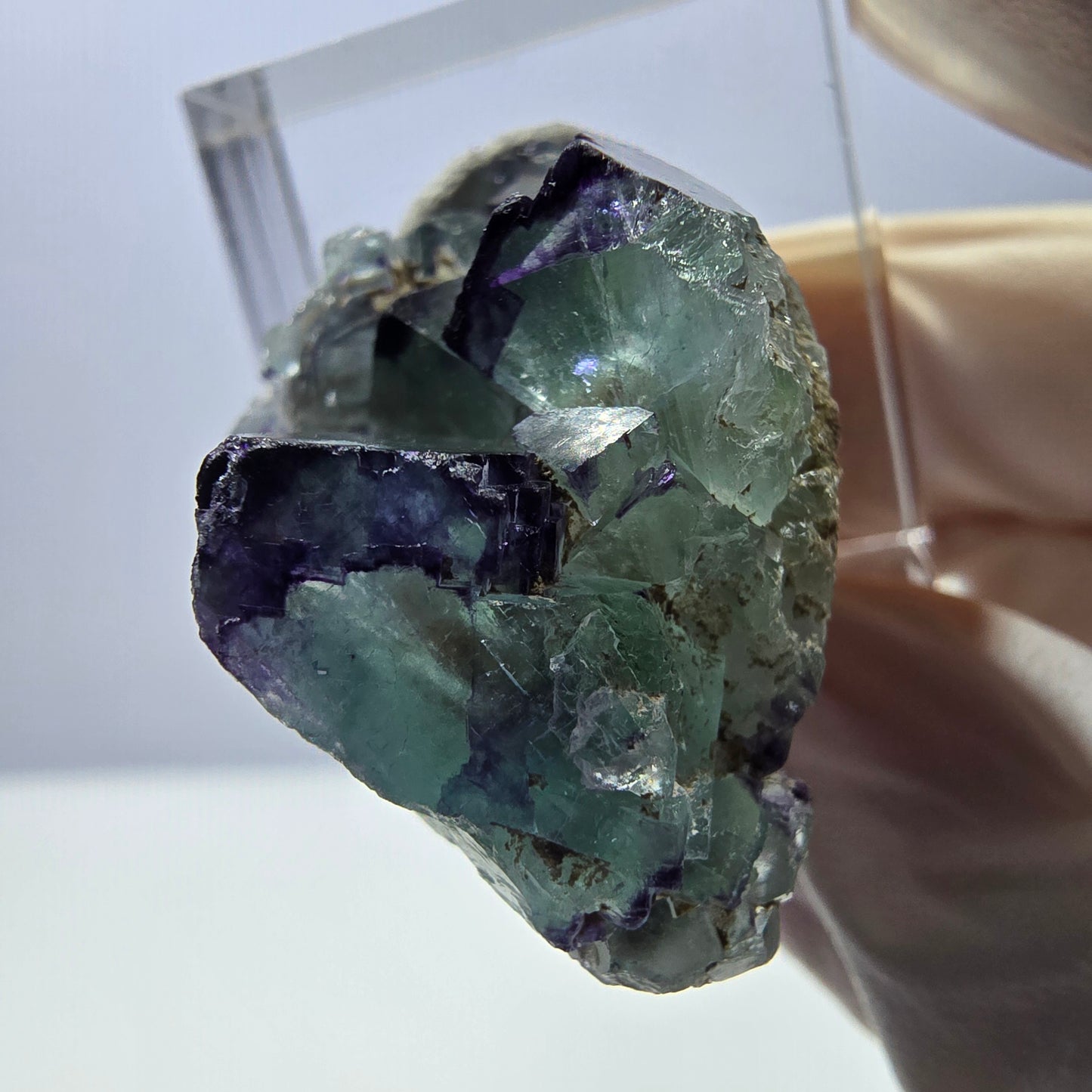 Phantom Fluorit Würfel Stufe, parkettiert, zonal Okorusu, Namibia 28*24*18mm